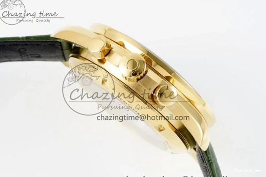 0404 Speedmaster Moonwatch in Moonshine Gold YG RMF Best Edition Green Dial on Green Leather Strap Manual Chrono EasyCare 7832